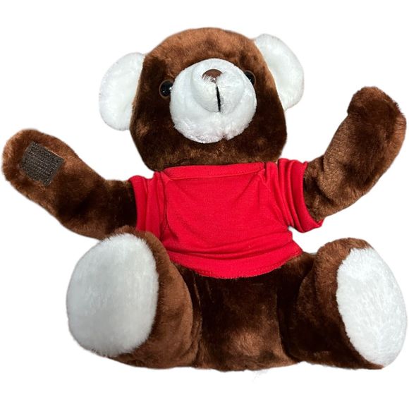 Saks Fifth Avenue Brown Teddy Bear Plush Steven Smith Red Shirt Stuffed Animal - Picture 1 of 16